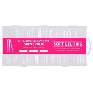 Soft Gel Tips Extra Long Ballerina 240 Τεμάχια