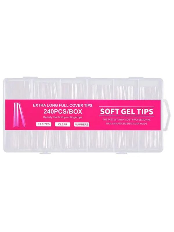 Soft Gel Tips Extra Long Ballerina 240 Τεμάχια