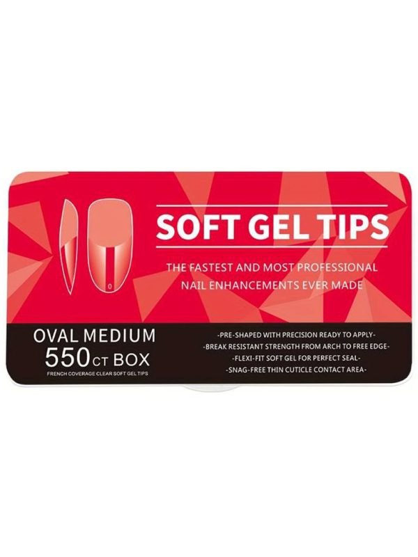 Soft Gel Tips Medium Oval 550 Τεμάχια